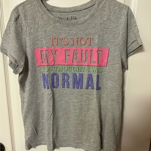 Wound Up Gray Tee with Pink, Green & Purple Graphic